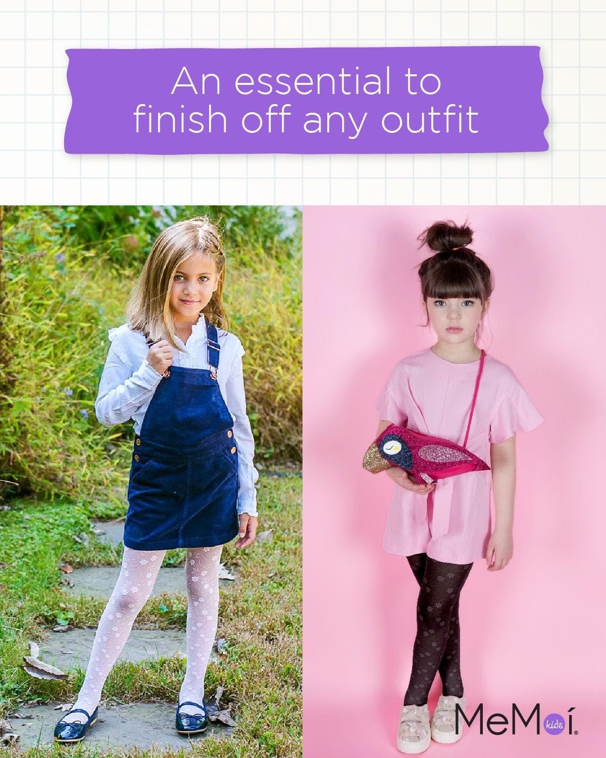 MeMoi Sweet Blossoms Sheer Tights for Girls, Ultra Soft and Lightweight Floral Lace Girls Tights - Sizes 2-14