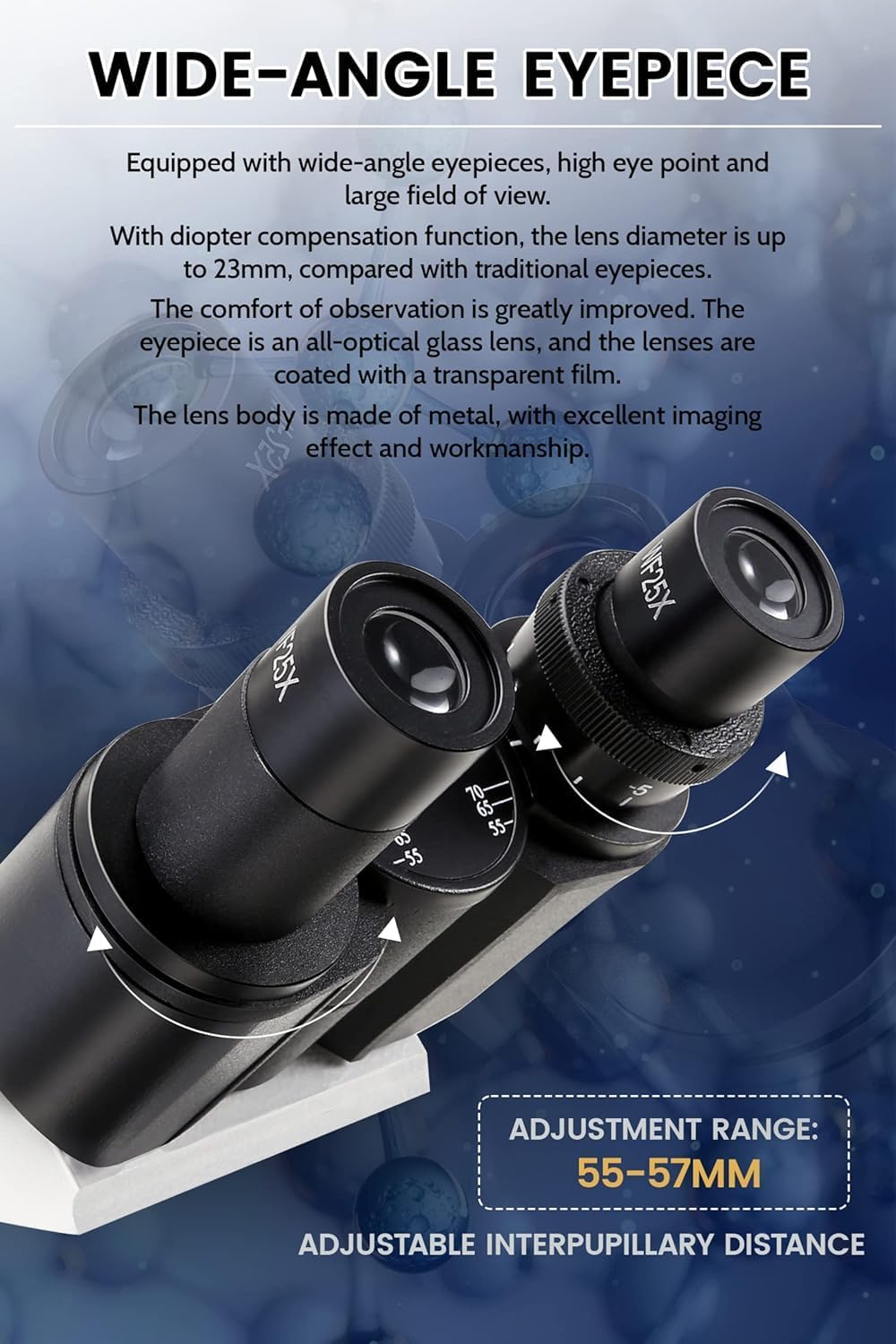 40X-5000X Compound trinocular Microscopes trinocular for Adults,Display Screen, Microscope Accessories, Microscopes for School Laboratory Home Education Abbe Condenser