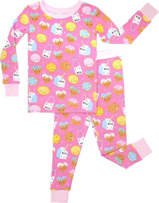 Little Sleepies Two-Piece Pajama Set for Boys & Girls, Soft Viscose from Bamboo Toddler Pajamas for Kids, Family Matching PJs
