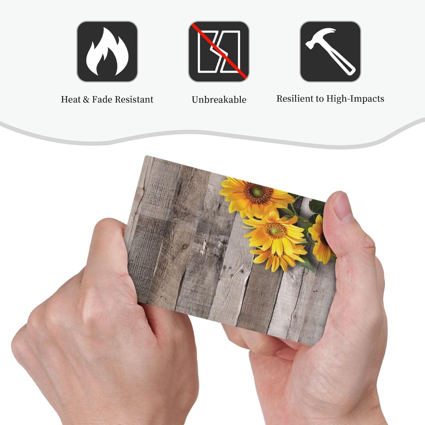 Sunflower Rustic Brown Gray Wood Light Switch Cover Plate 1 Gang No Device Blank Electrical Wall Plates Faceplate Decorative Switch Plate for Farmhouse Home Decor