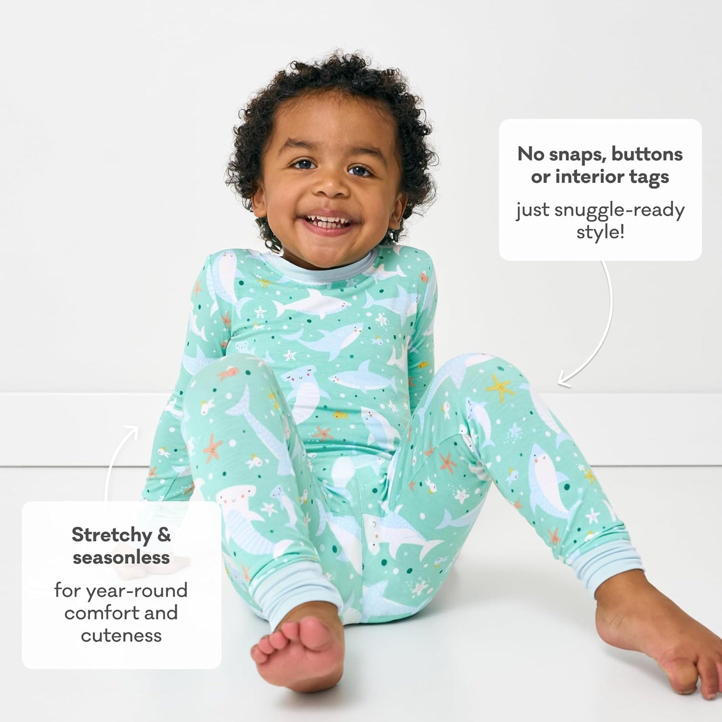 Little Sleepies Two-Piece Pajama Set for Boys & Girls, Soft Viscose from Bamboo Toddler Pajamas for Kids, Family Matching PJs