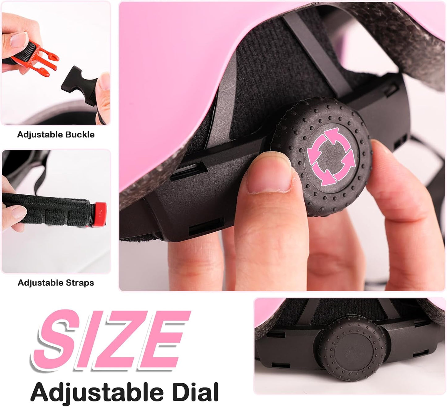 Adjustable Kids Bike Helmet with Knee Pads Elbow Pads Wrist Guards for Age 3-5-8-14+ Youth/Teens,Ventilation Multi-Sport Scooter Roller Skate Rollerblading Skateboarding Climbing Cycling