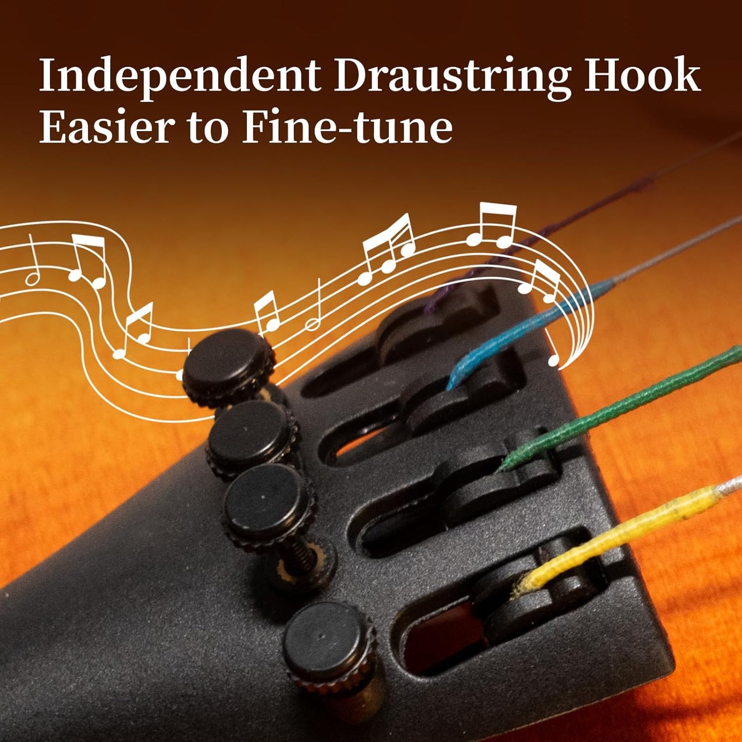 Violin 4/4 Full Size Kit for Adults Beginner, Violin Fiddle Set for Student with Rosewood Bow, Extra Strings&Bridge, 2 rosins, Tuner, Fingerboard Stickers, Shoulder Rest, Case (Plywood)