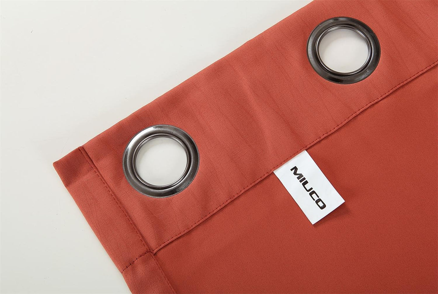 MIUCO Room Darkening Textured Grommet Thermal Insulated Blackout Curtains for Bedroom 2 Panels 52x95 Inch Long Rust