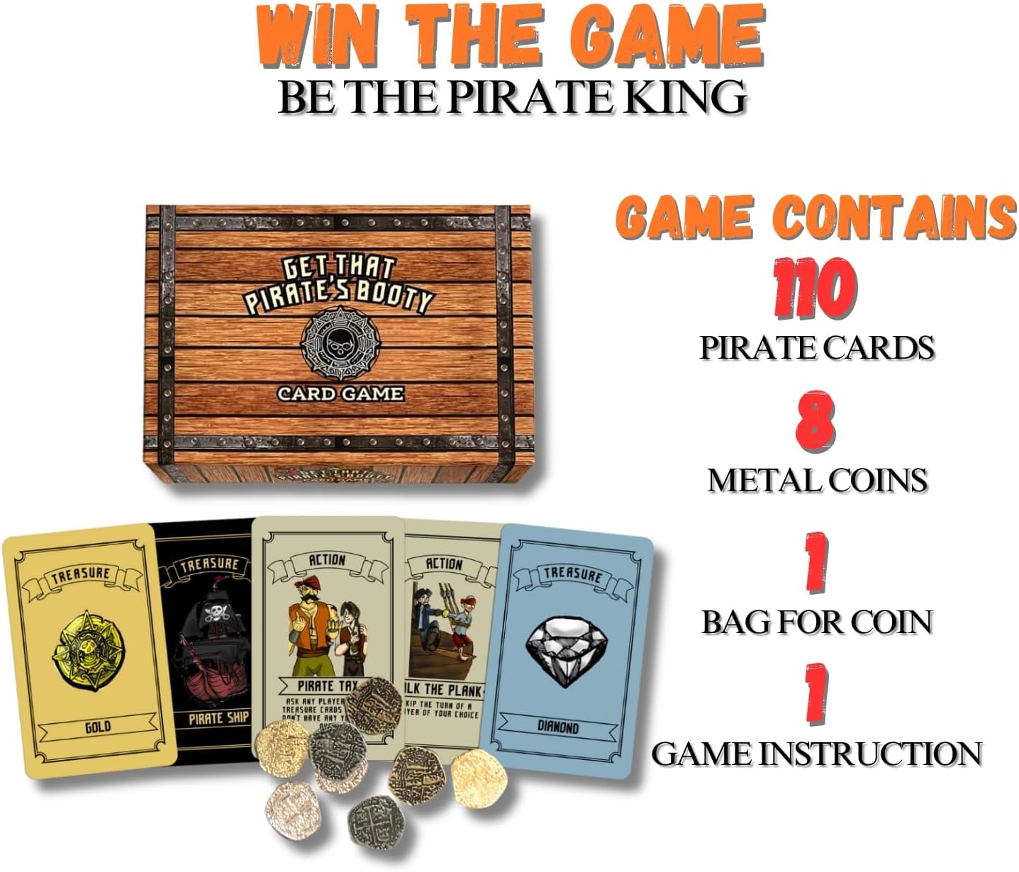 Get That Pirate's Booty Card Game, Fun 2-6 Player Family-Friendly Card Game for Adults, Teens, & Kids a Fun Pirate Themed Game and Good Stocking Stuffers Gift Ideas