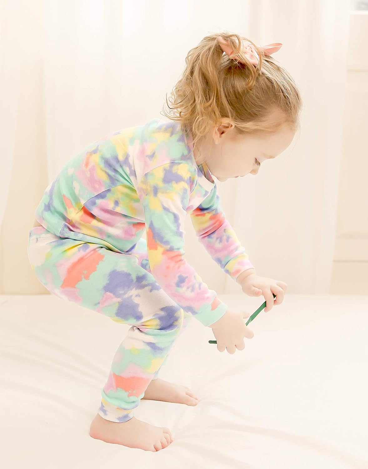 VAENAIT BABY 12M-12Y Toddler Kids Boys Girls 100% Cotton Marbling Tiedye Sung Fit Sleepwear Pajamas 2pcs Pjs Set