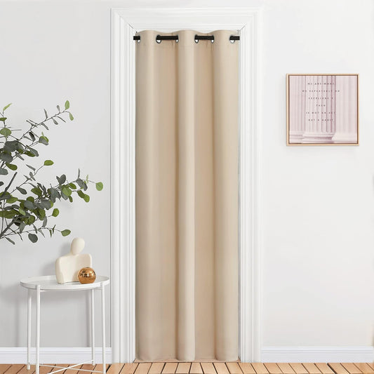 NICETOWN Blackout Farmhouse Curtains - Thermal Insulated Solid Grommet Vertical Drapes Room Darkening Window Treatments for Bedroom (Biscotti Beige, Set of 2, 37 by 84 Inch)