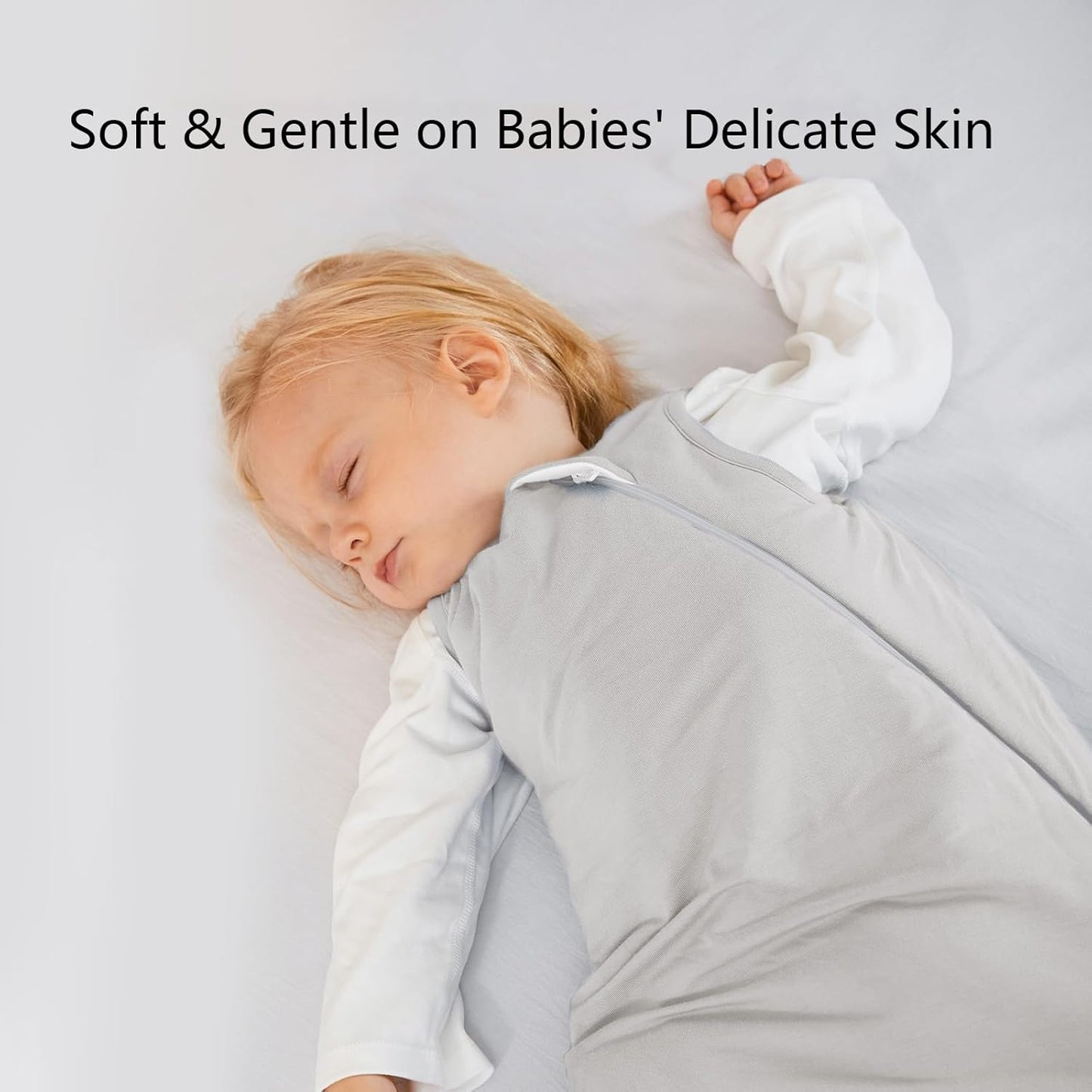 Rayon Made from Bamboo Sleep Sack 0-6 Months 1.0 Tog Ultra Soft Baby Wearable Blanket 0-3 Months Sleeping Sack 3-6 Months for Infant Newborn Babies Unisex Girl Boy 2-Way Zipper Breathable Lightweight