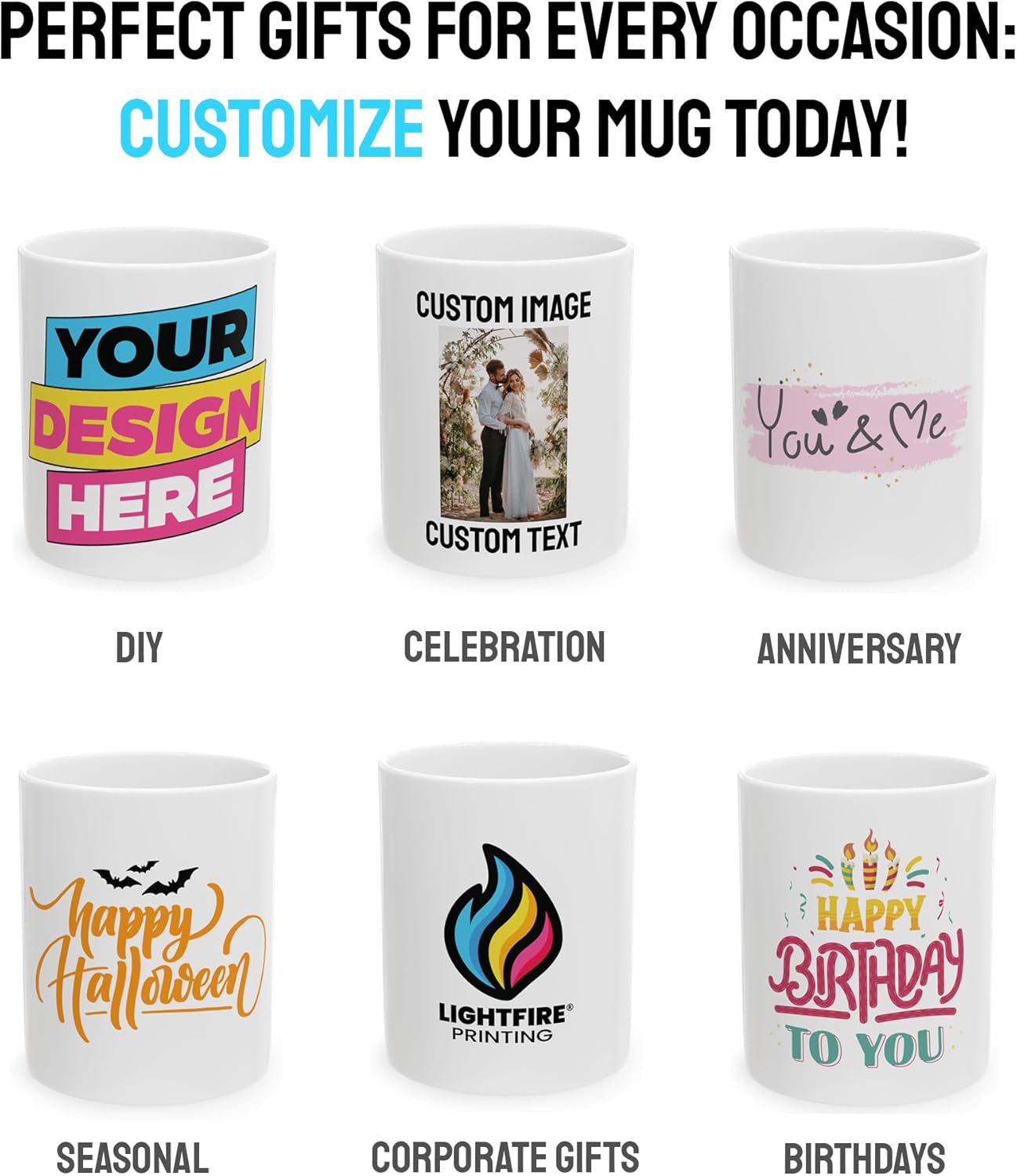 Personalized Coffee Mug – Custom Photo, Text, or Logo Ceramic Mug Tea Cup | Taza Personalizada with Picture or Message | Customized Gift Idea for Men & Women, Mom, Dad, Friends - White | 11oz