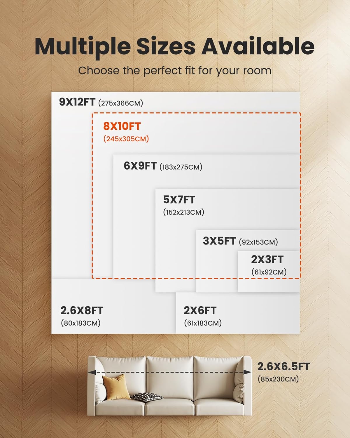 Amada 8x10 Washable Area Rug, Modern Abstract Living Room Rug with Non-Slip Backing & Short Pile, Large Rug with Abstract Pattern for Living Room, Bedroom and Dinning Room, Dark Blue