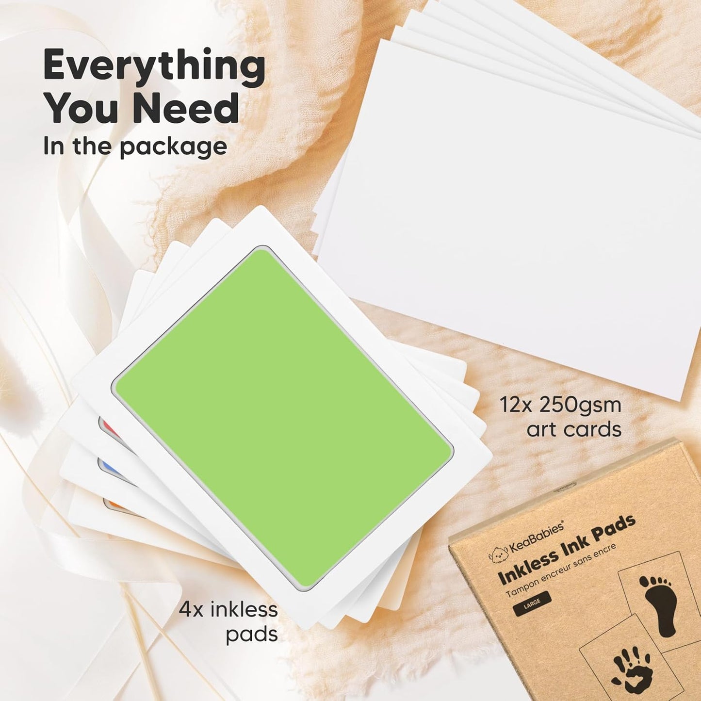 4-Pack Inkless Baby Hand and Footprint Kit - Mess Free Ink Pad for Newborn Keepsake, Dog Nose & Paw Print Kit, Clean Touch Ink Pad for Baby Hand & Footprints, Ideal New Mom Gifts (Candy, L)