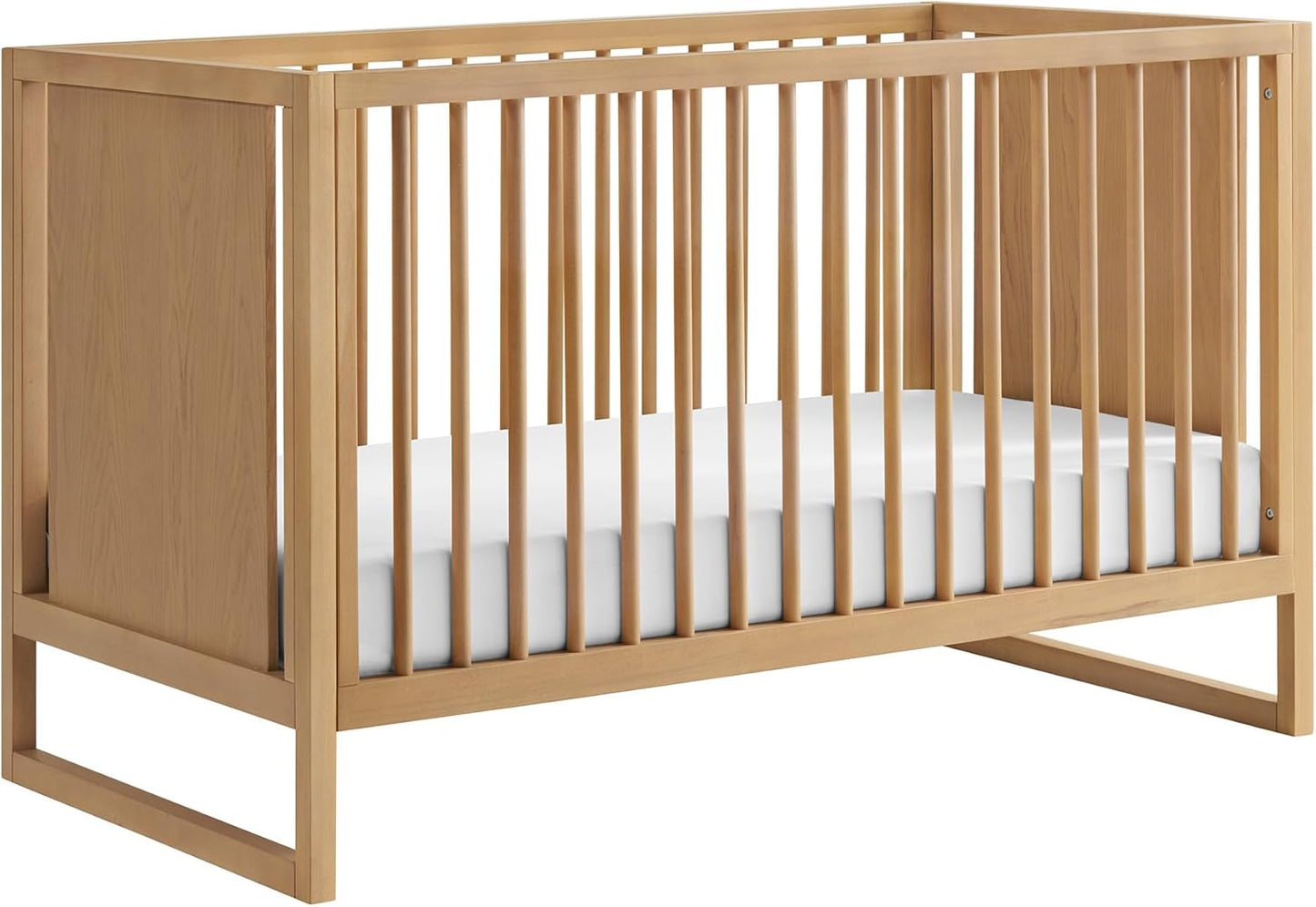 Nurture& The Crib - Baby, Toddler Convertible Crib | Sustainable Non-Toxic Materials | 3 Adjustable Heights - Grows with Your Baby (Toddler Guardrail NOT Included) (All Natural)