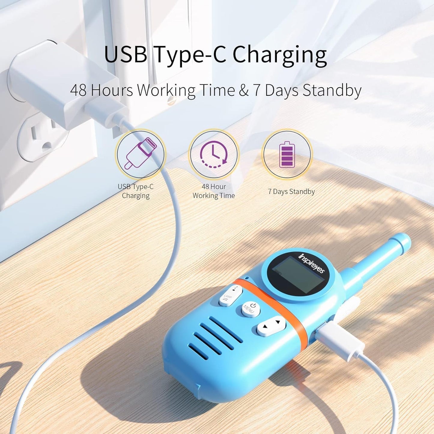 Walkie Talkies for Kids Rechargeable,Toys for Boys and Girls Ages 3-12, 2 Pack Long Range 2-Way Radios, Birthday Gifts,Christmas Stockings, Outdoor Play, Family Games, Hiking Camping Gear