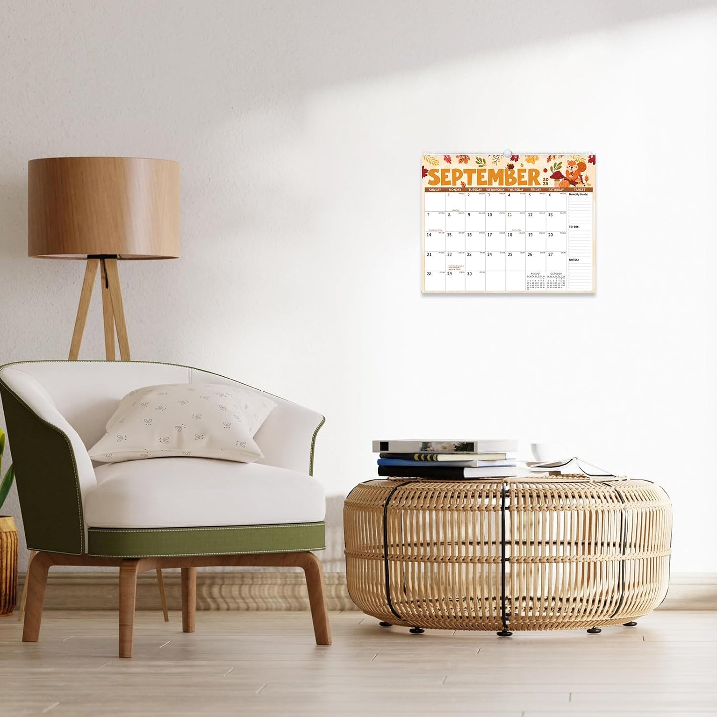 Wall Calendar 2025-2026, 18 Month Large Desk Calendar from July 2025 to December 2026 14.5" x 11.8" Monthly Calendar with Twin-Wire Binding for Home Office Planning Personal Organisers, Festival Style