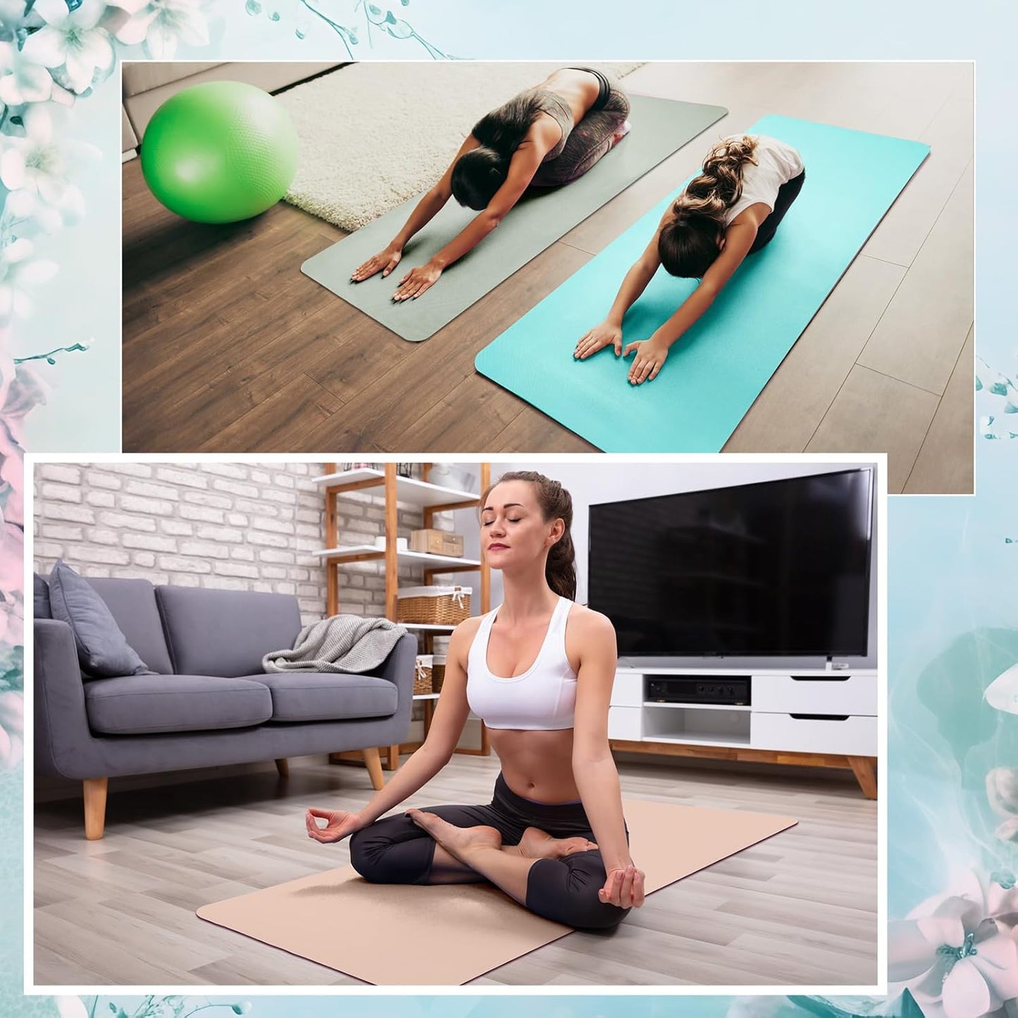 Timgle 24 Pack 68" x 24" Yoga Mat Bulk, 4mm Thick Extra Long Sports Mat Anti Slip Tear Resistant Yoga Exercise Set for Fitness Stretching Home Workout Gym and Studio