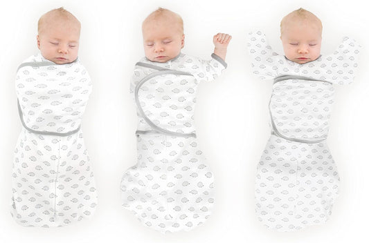 SwaddleDesigns 6-Way Omni Swaddle Sack Arms Up Swaddle for Newborn, More Options to Calm Startle Reflex, Improves Sleep