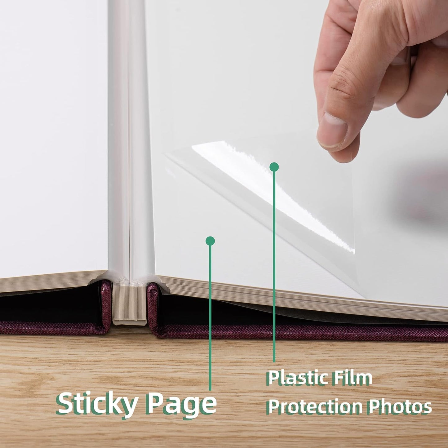 Large Photo Album Self Adhesive Scrapbook Album for 4×6 8×10 Pictures DIY Magnetic Linen Cover Album 60 Pages for Family Wedding Gifts with Metal Pen and Plastic Board