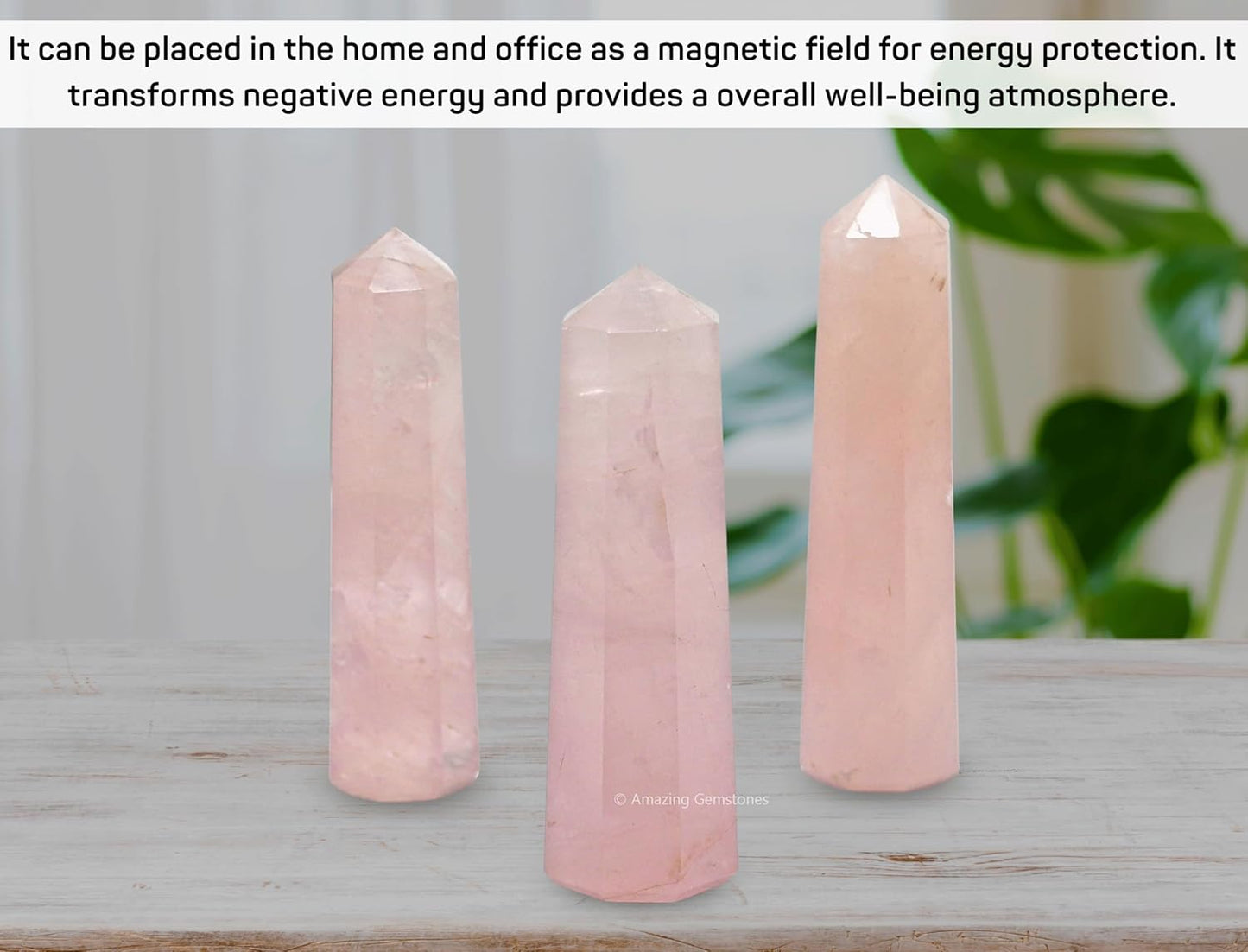 Amazing Gemstone Star Rose Quartz Crystal Towers - Natural Healing Crystal Point Obelisk for Reiki Healing and Crystal Grid (3 Inch)