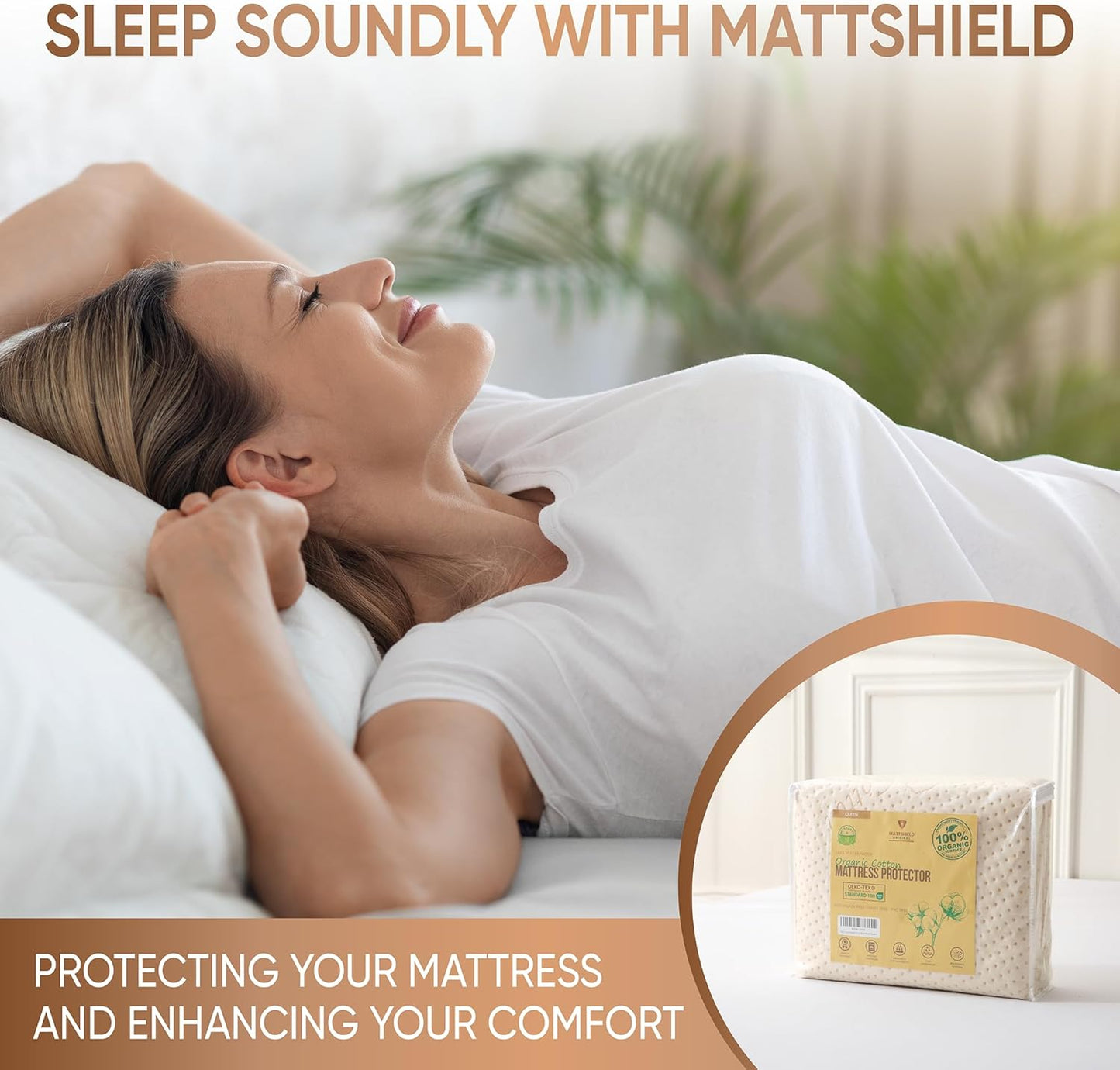 Luxury Waterproof Organic Mattress Protector Twin XL - Organic Cotton Breathable Mattress Pad Cover - New 380 GSM Comfort - Deep Pocket - Jersey Cotton Skirt - Fitted Comfort