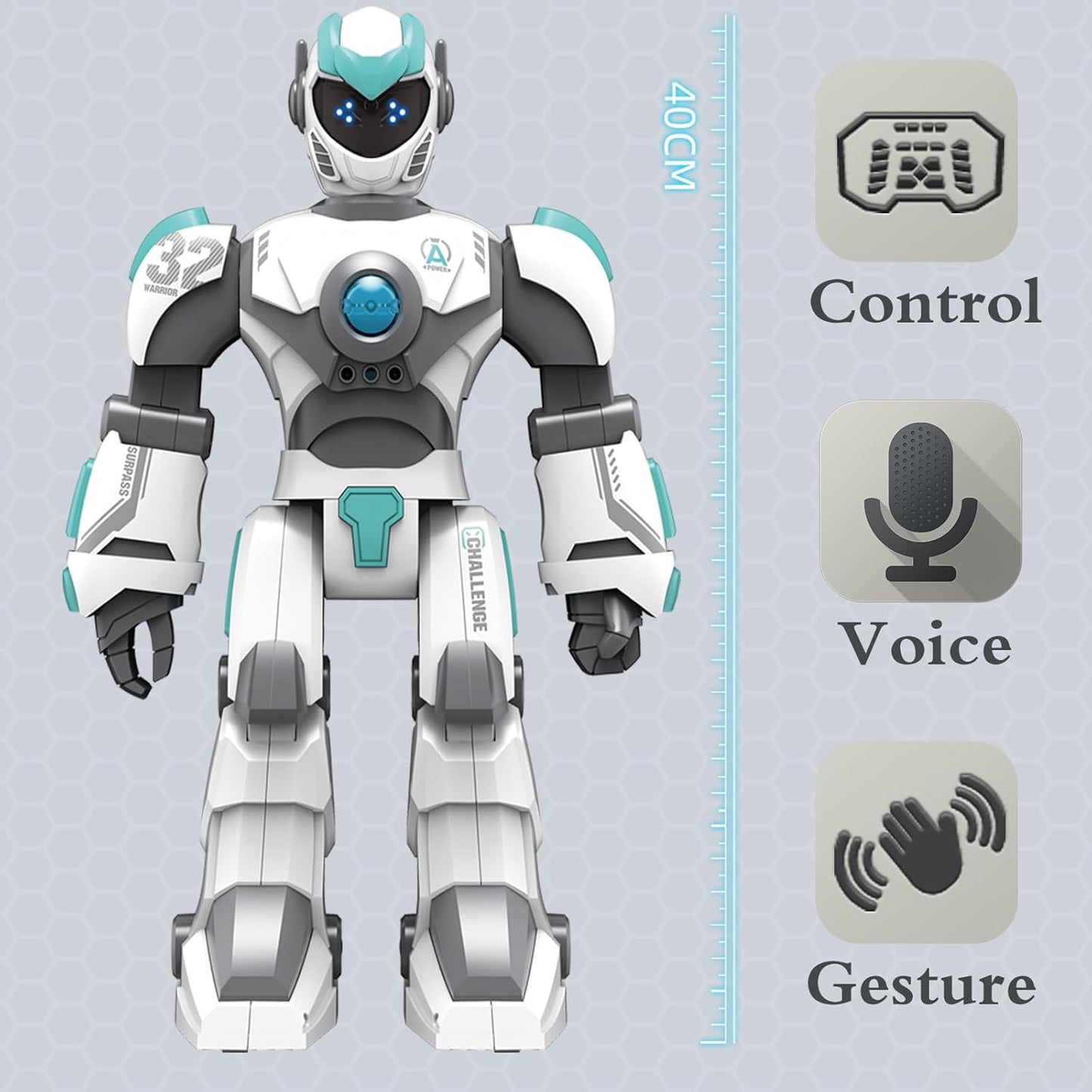 Robot Toys for Kids 6-8 with 10 Sports Cones, Smart Remote Control Robot can Auto-Demo Dance Music Story Poem, Kids Toys for Boys Age 6 7 8 Year Old Boys Gifts(Blue)