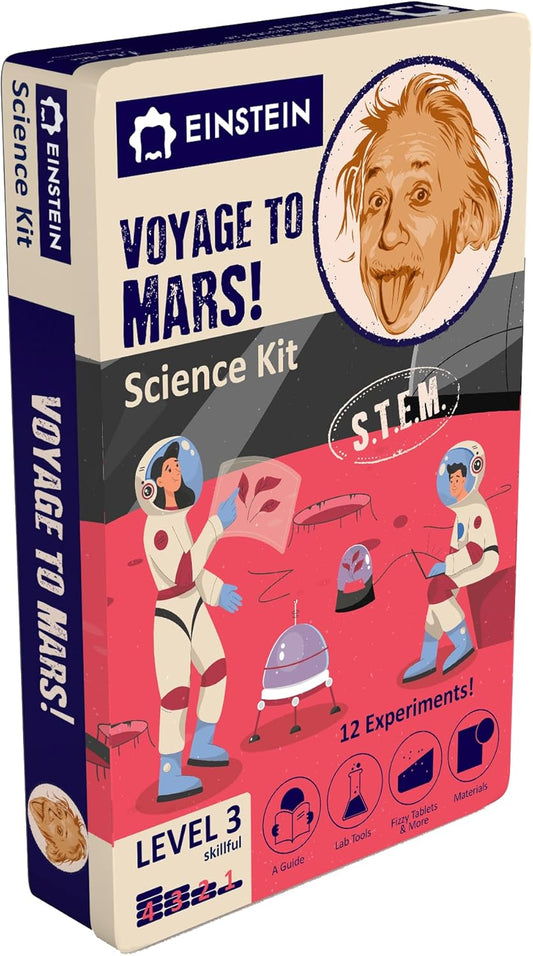 Einstein’s “Voyage to Mars Science Kit for Kids. STEM for Boys & Girls Aged 8 and Above. 12 Exciting Experiments Inside. Detailed Picture Guide Included.