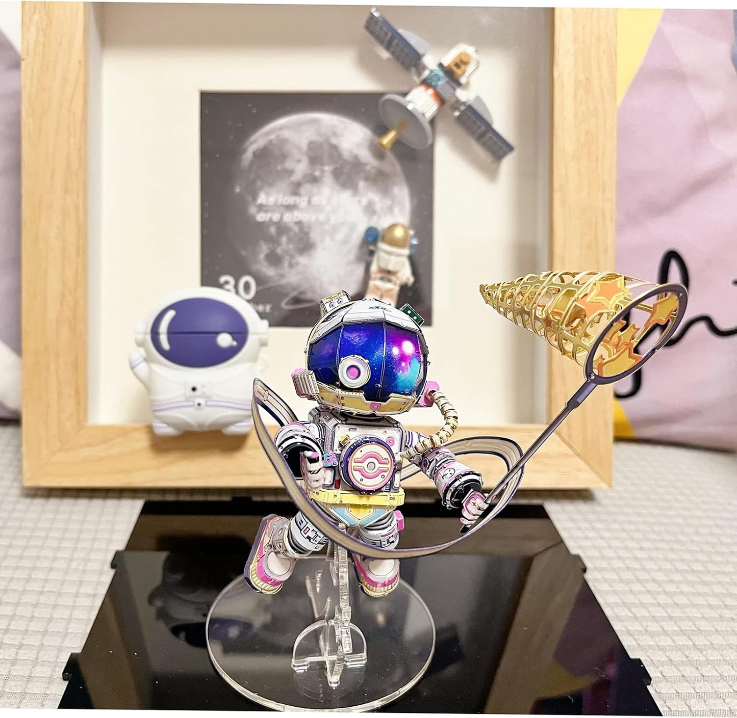 MU Metal 3D Puzzles for Adults The Little Astronaut Outerspace Exploration Spaceships Shuttle Launch Model Kits Block Building, Laser Cut Scientific Space Station Study Brain Teaser DIY Sets Gift