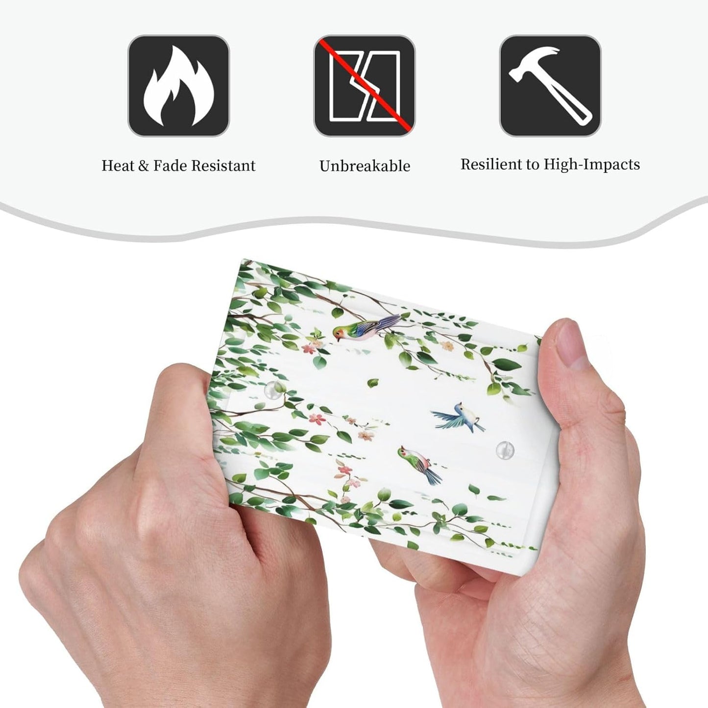 Light Switch Cover Plate Green Leaves Bird Eucalyptus Sage Plant 1 Gang No Device Blank Electrical Wall Plates Faceplate Decorative Switch Plate For Bed Room Living Room Decor