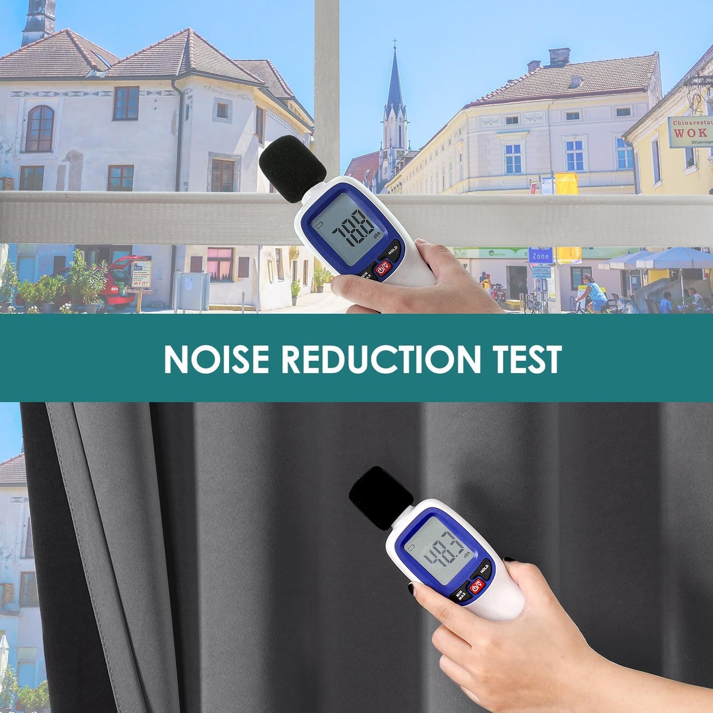 ChrisDowa 100% Blackout Curtains for Bedroom with Black Liner, 2 Thick Layers Total Blackout Thermal Insulated Grommet Window Curtains 2 Panels Set (Grey, 52 x 63 Inch)