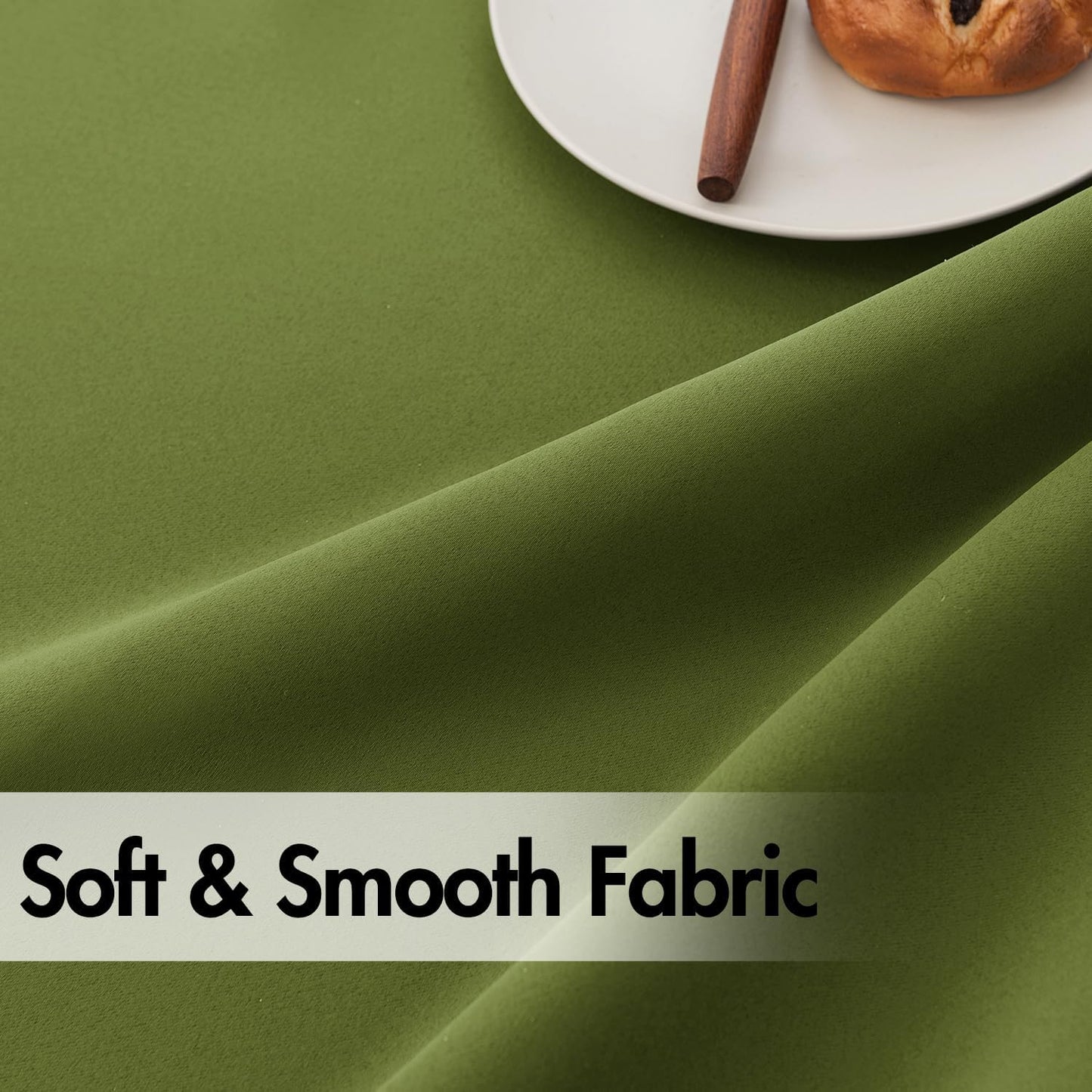 ANRODUO Back Tab Blackout Curtains for Bedroom Living Room, Rod Pocket Pinch Pleated Thermal Insulated Room Darkening Curtains 84 Inches Long 2 Panels, Olive Green, 42 x 84 Inch