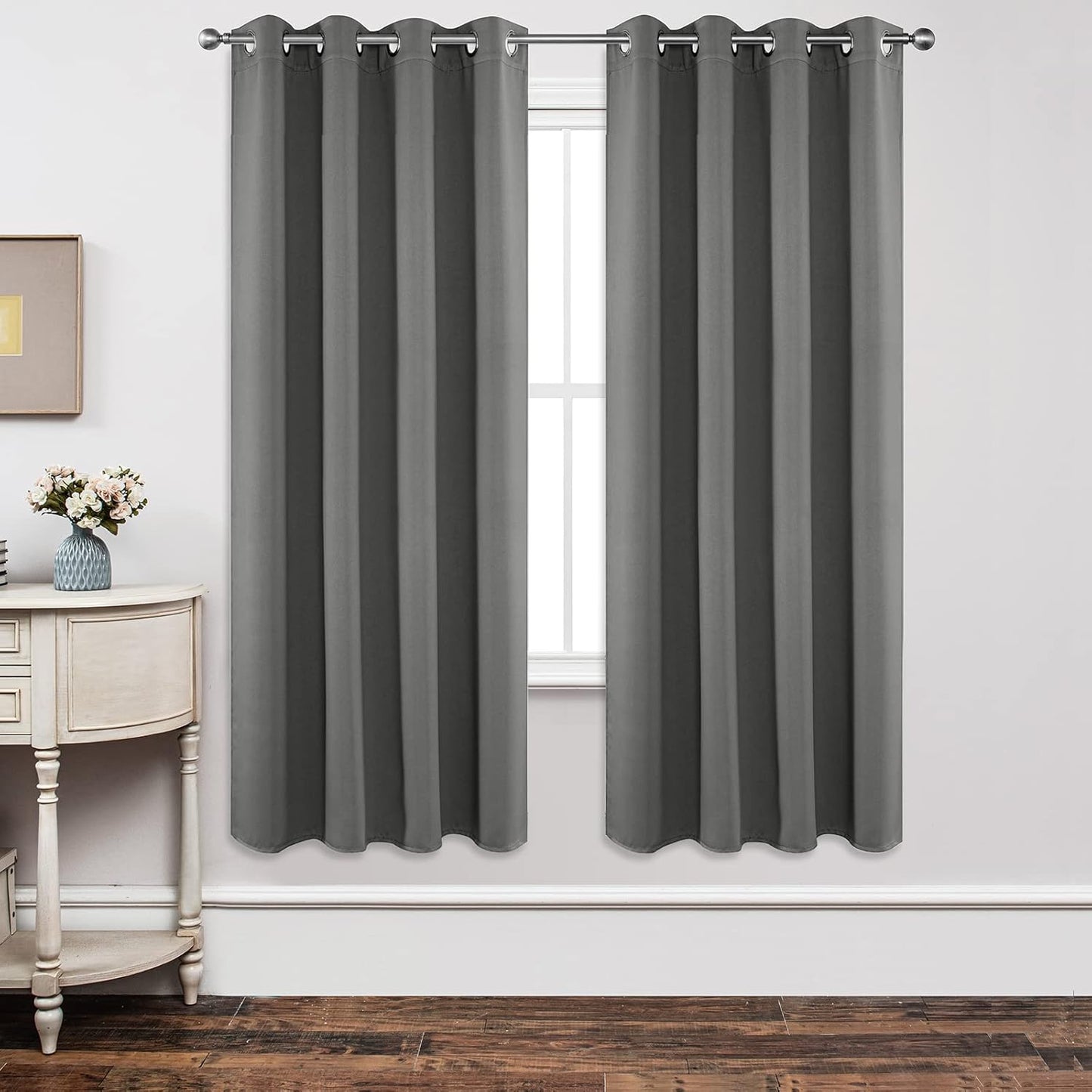 Joydeco Blackout Curtains 72 Inch Length 2 Panels Set, Thermal Insulated Long Drapes 2 Burg, Room Darkening Grommet Curtains for Living Room Bedroom Window