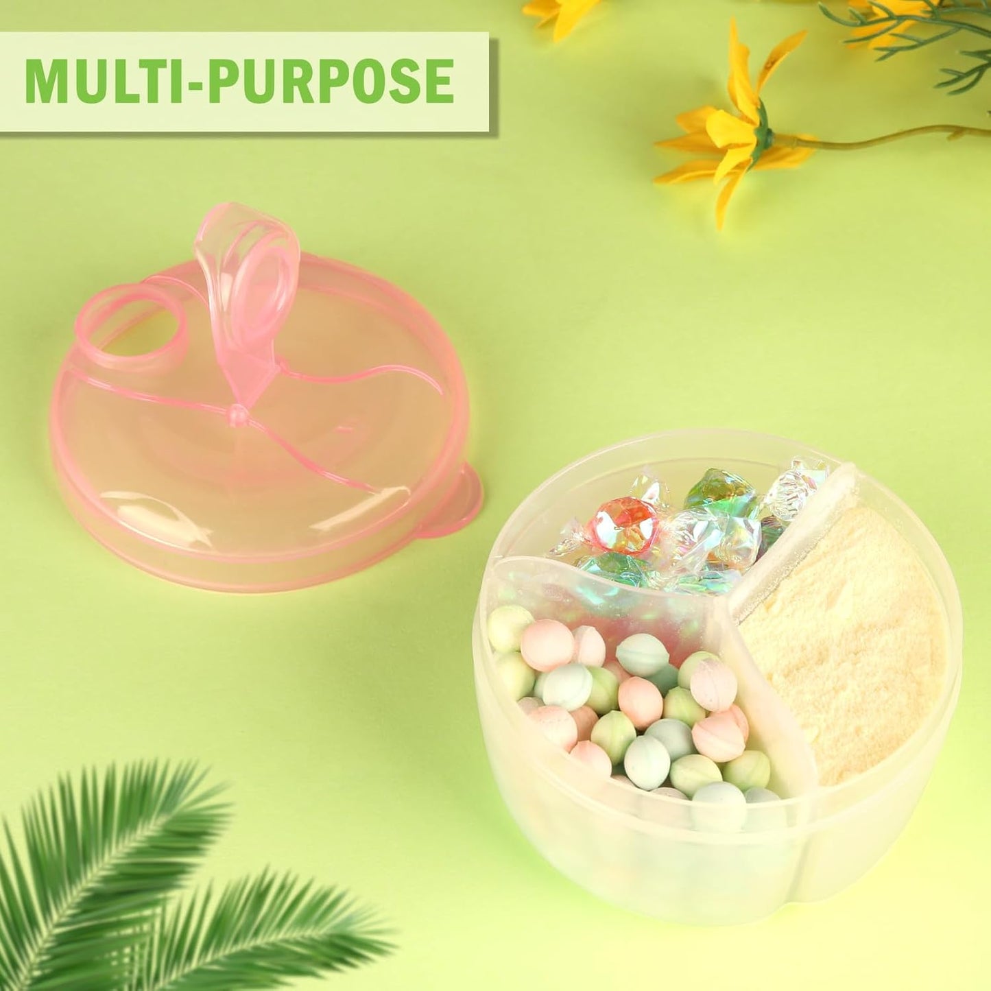 Accmor Baby Formula Dispenser On The Go, Formula Container to Go, Non-Spill Rotating Three-Compartment Formula Dispenser and Snack Storage Container for Infant Toddler Traveling