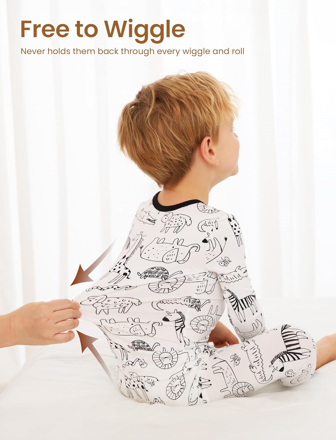 PATPAT Bamboo Viscose Pajama Set for Toddlers with Improved Tensile Strength, Snug Fit Pjs Sleeper for Baby Boys Girls Kids