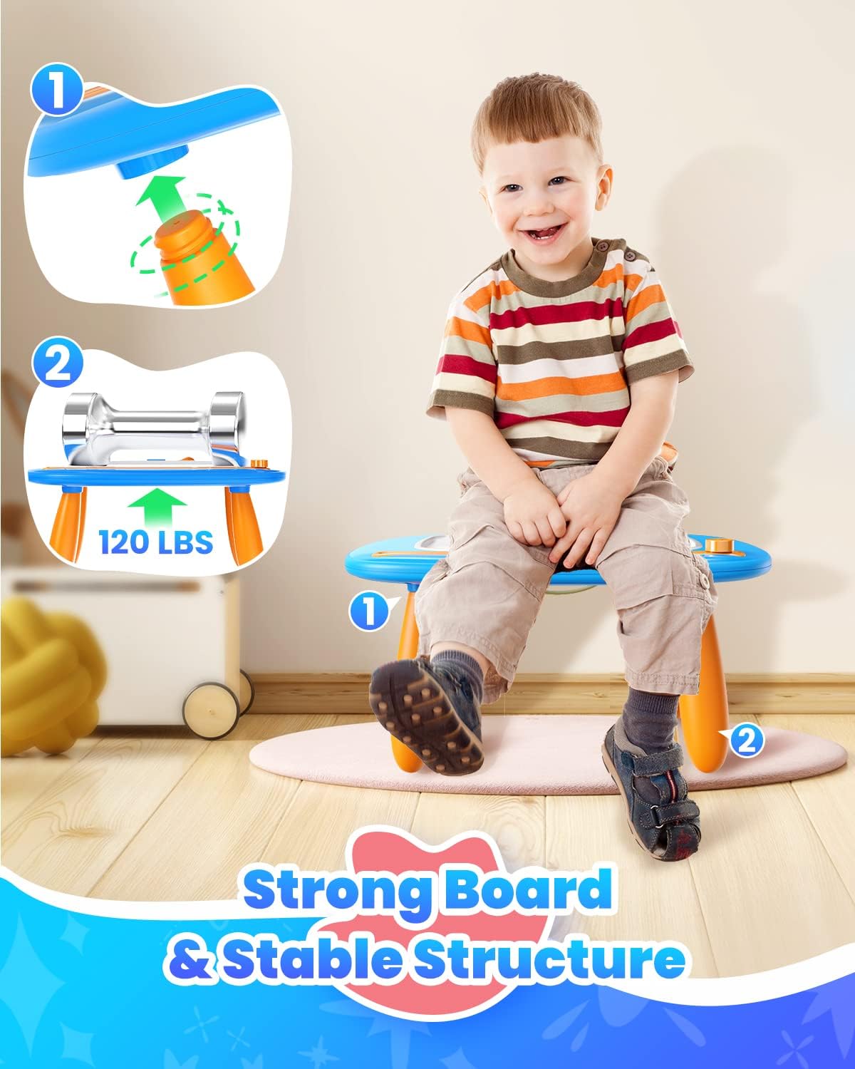 Toddlers Toys Ages 1-3, Magnetic Drawing Board, Doodle Board Pad Learning and Educational Toys for 18 Months Baby 1-3 Yr Kids Birthday Gifts - Blue