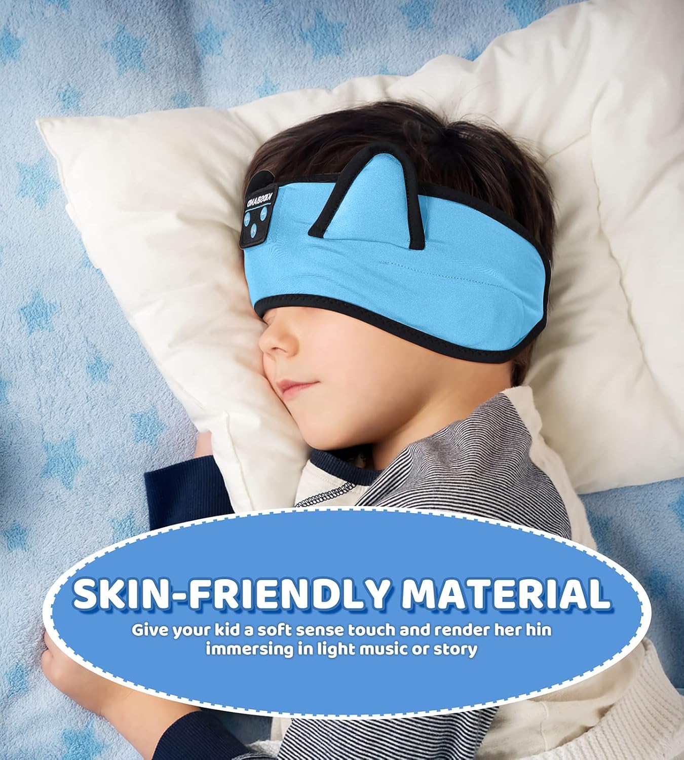 KIDSBAND Kids Headphones Bluetooth Headband Adjustable, Wireless Sleep Headphones for Kids with Wired Playback 3.5 MM Jack for Teens/Boys/Girls/Smartphones/School/Kindle/Airplane Travel/Plane/Tablet