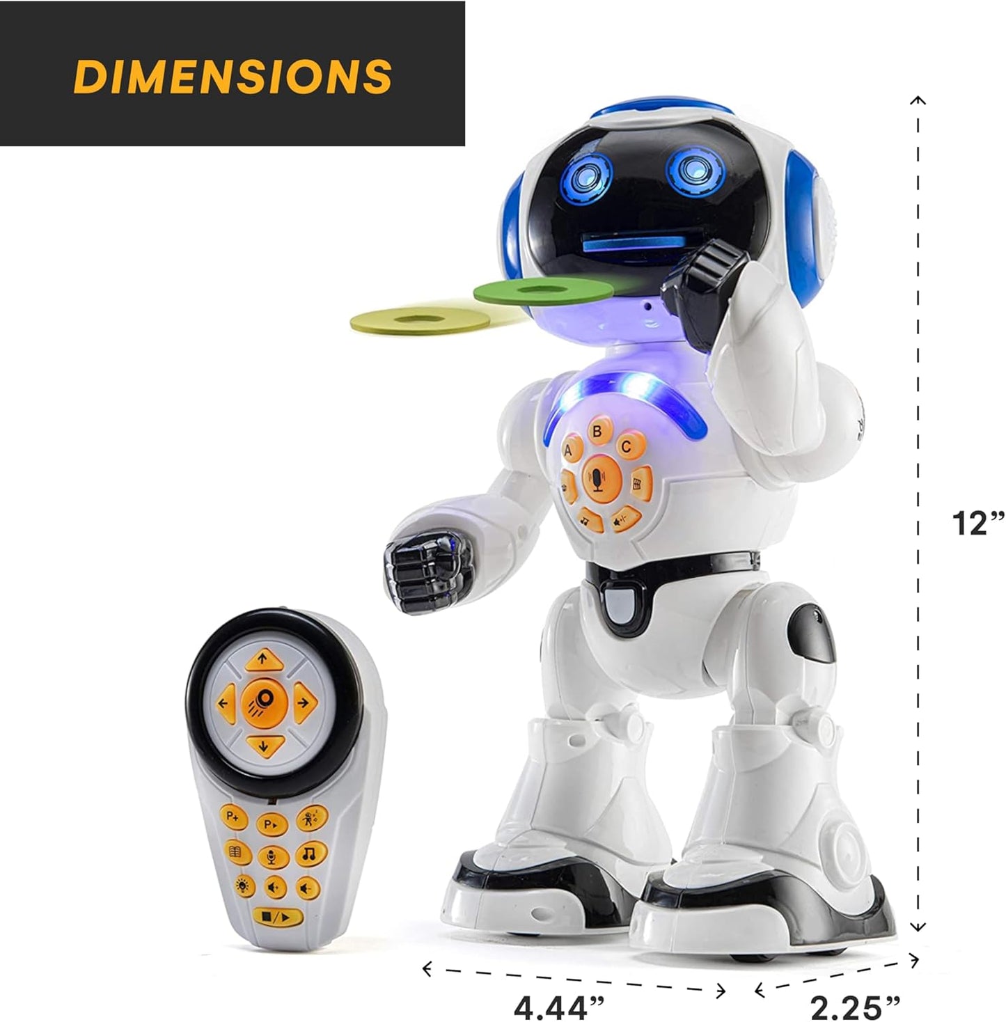 Programmable LED RC Robot Toys - Interactive 12-inch Tall Dancing and Talking Robot for Kids