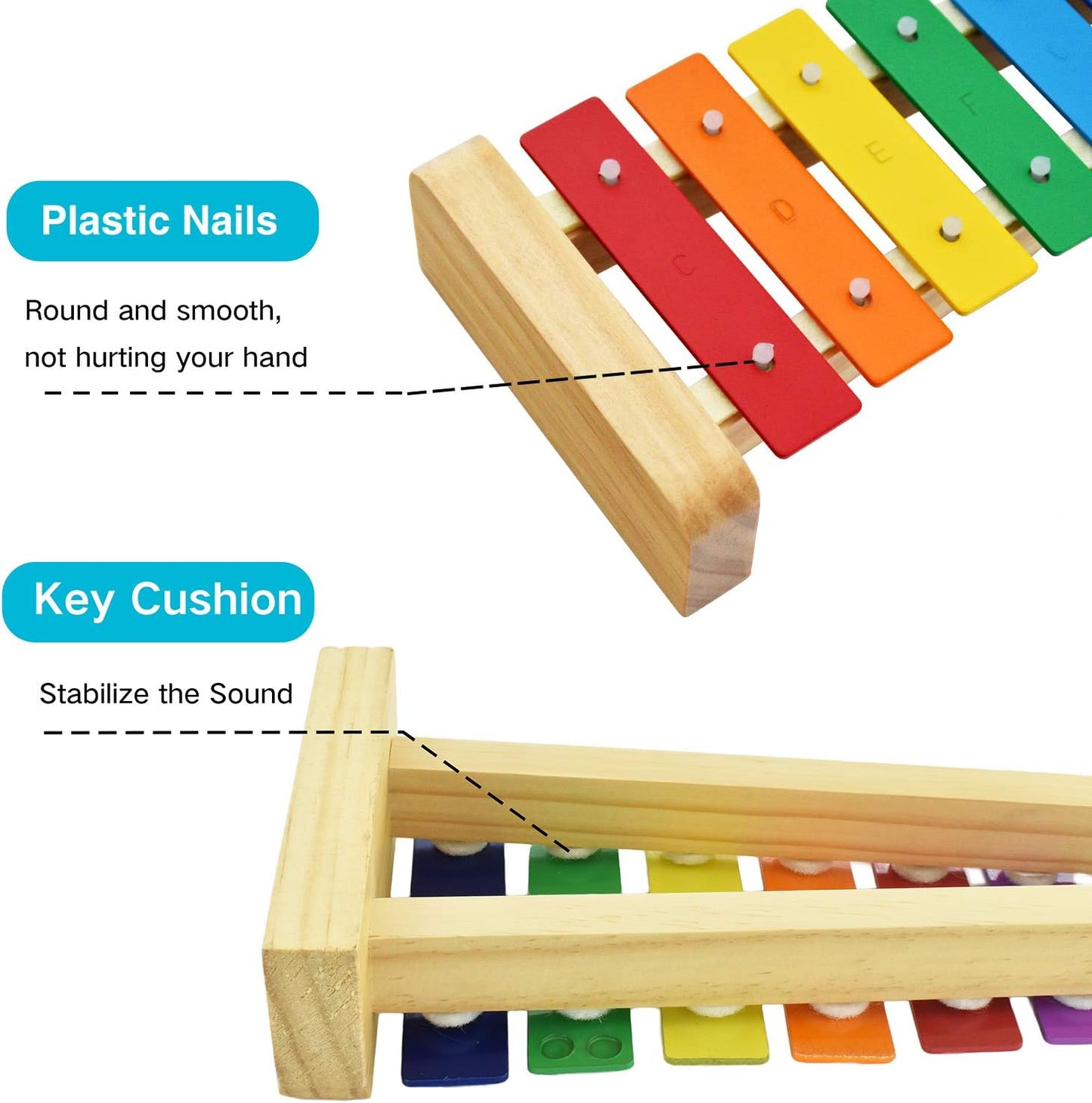 MUSICUBE Xylophone for Kids Wooden Xylophone with Mallets Orff Music Instrument for Educational Preschool Learning Baby Percussion Kit Professional Tuning Gift Choice for Children