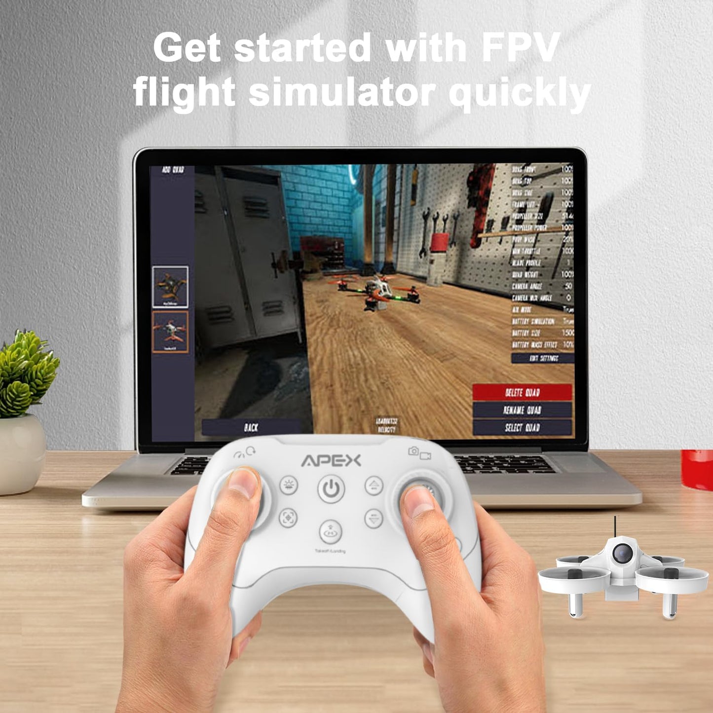 APEX FPV Drone Kit, Drone with Goggles,Brushed FPV Racing drone for Beginners,Low-Latency 5.8G Transmission, Drop-Resistant,VR70-2.0