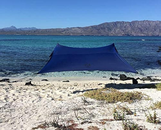Neso Tents Beach Tent with Sand Anchor, Portable Canopy Sunshade - 7' x 7' - Patented Reinforced Corners (Navy)