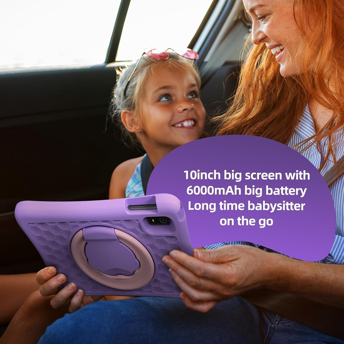 plimpton 2025 Upgraded Kids Tablet, 10 Inch Android 15 Tablet for Kids with Case Included, Octa-Core, Google Kids Space, Parental Control, 4GB+64GB, WiFi, YouTube, Great Gift for Toddler(Purple)