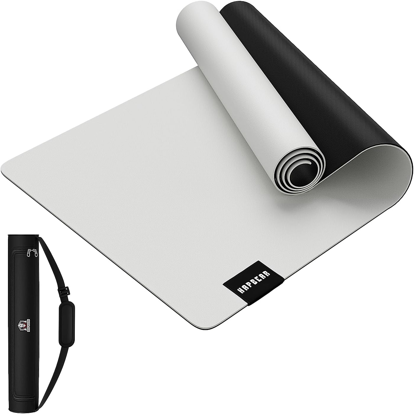 HAPBEAR Large Yoga Mat 72"x30" - 5mm Thick PU Top & Rubber Bottom - Non-Slip Wide Exercise Mat with Dual Layers - High Shock Absorption for Professional Yogis & Home Workouts - Bonus Oxford Bag Included