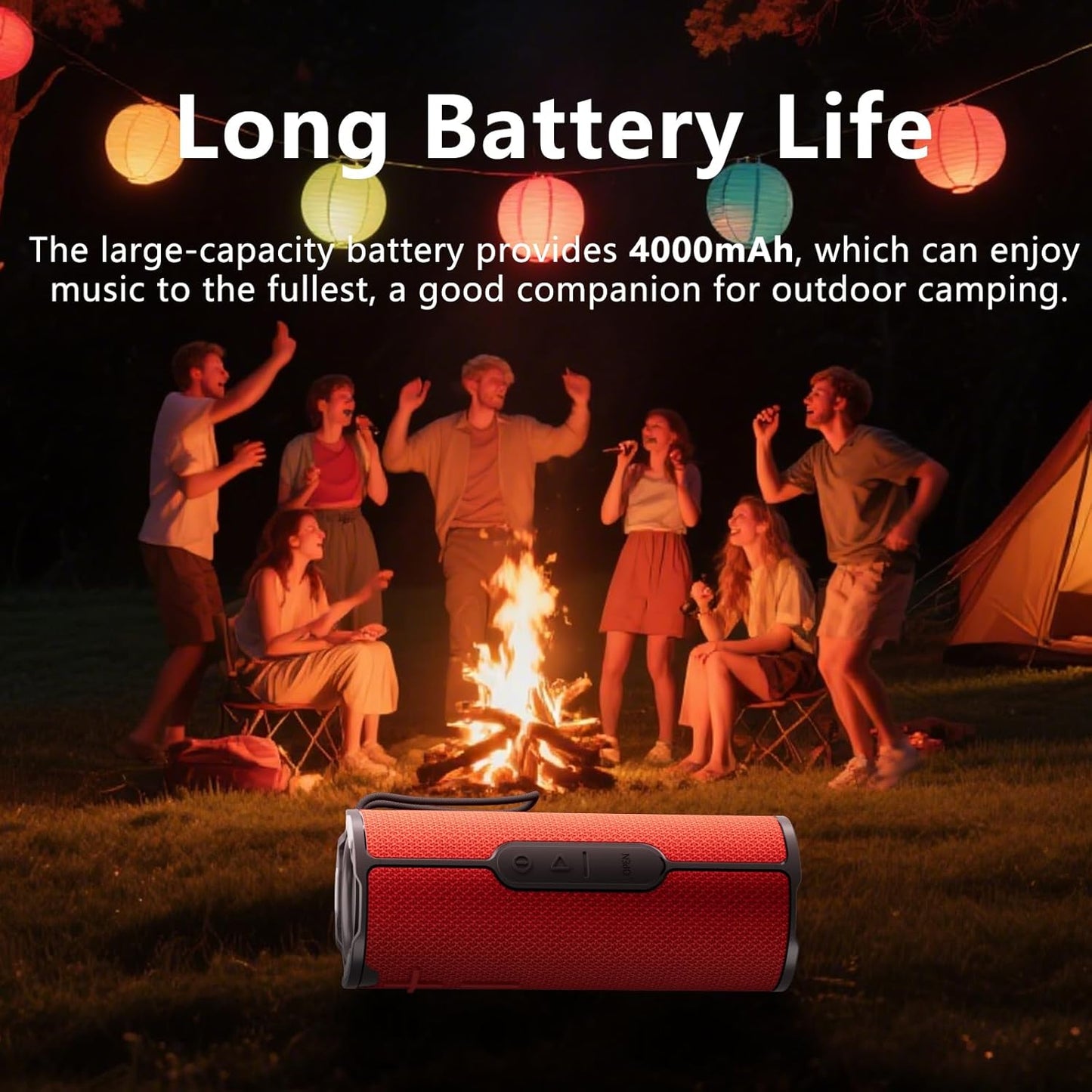 COOPERS Portable Bluetooth Speaker, Wireless Bluetooth Speaker, IPX5 Waterproof Speakers with RGB Lights, Loud Stereo Sound Deep Bass, Long Playtime TWS Pairing for Home/Party/Outdoor Beach