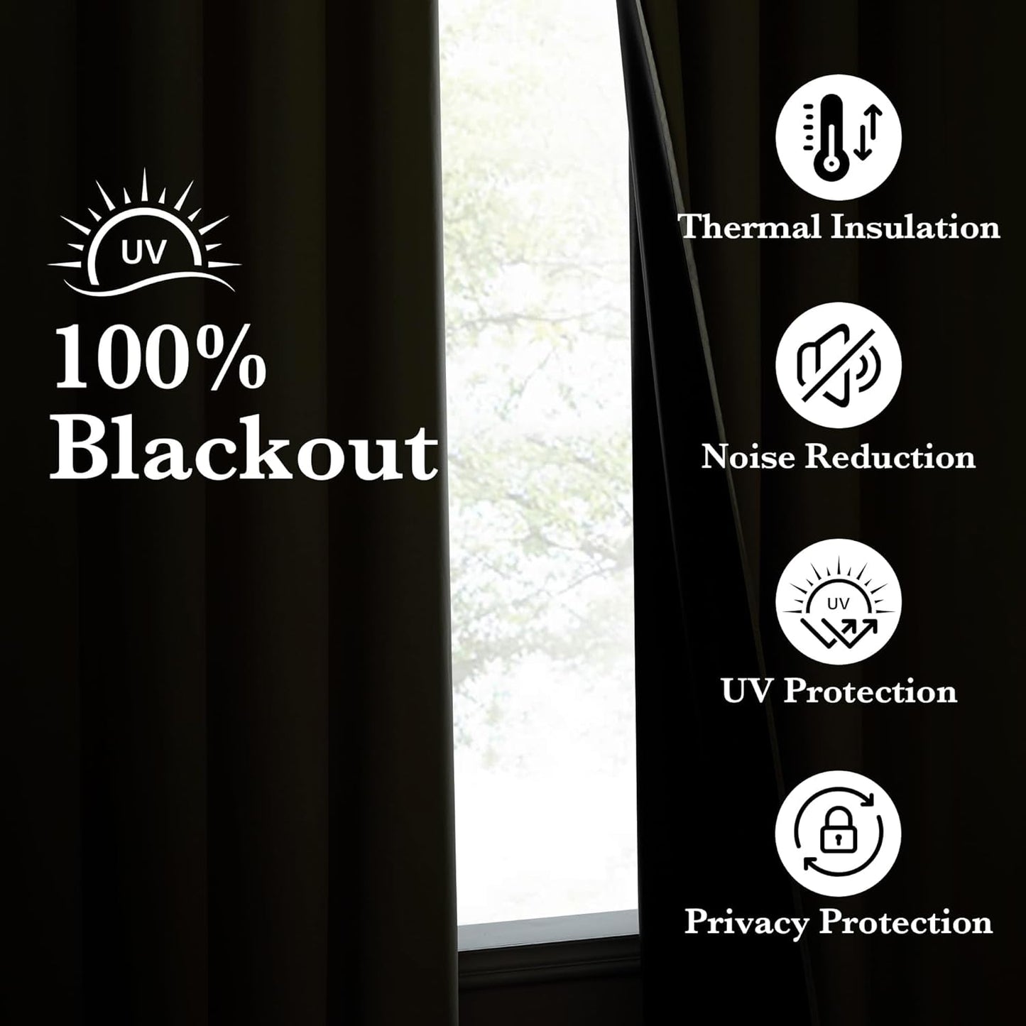 NICETOWN 100% Blackout Curtains 96 inches Long, Grommet Lightweight Easy to Install Portable Blackout Curtains Energy Saving Shades for Living Room/Bedroom, Muted Beige, W52 x L96, 2 Panels