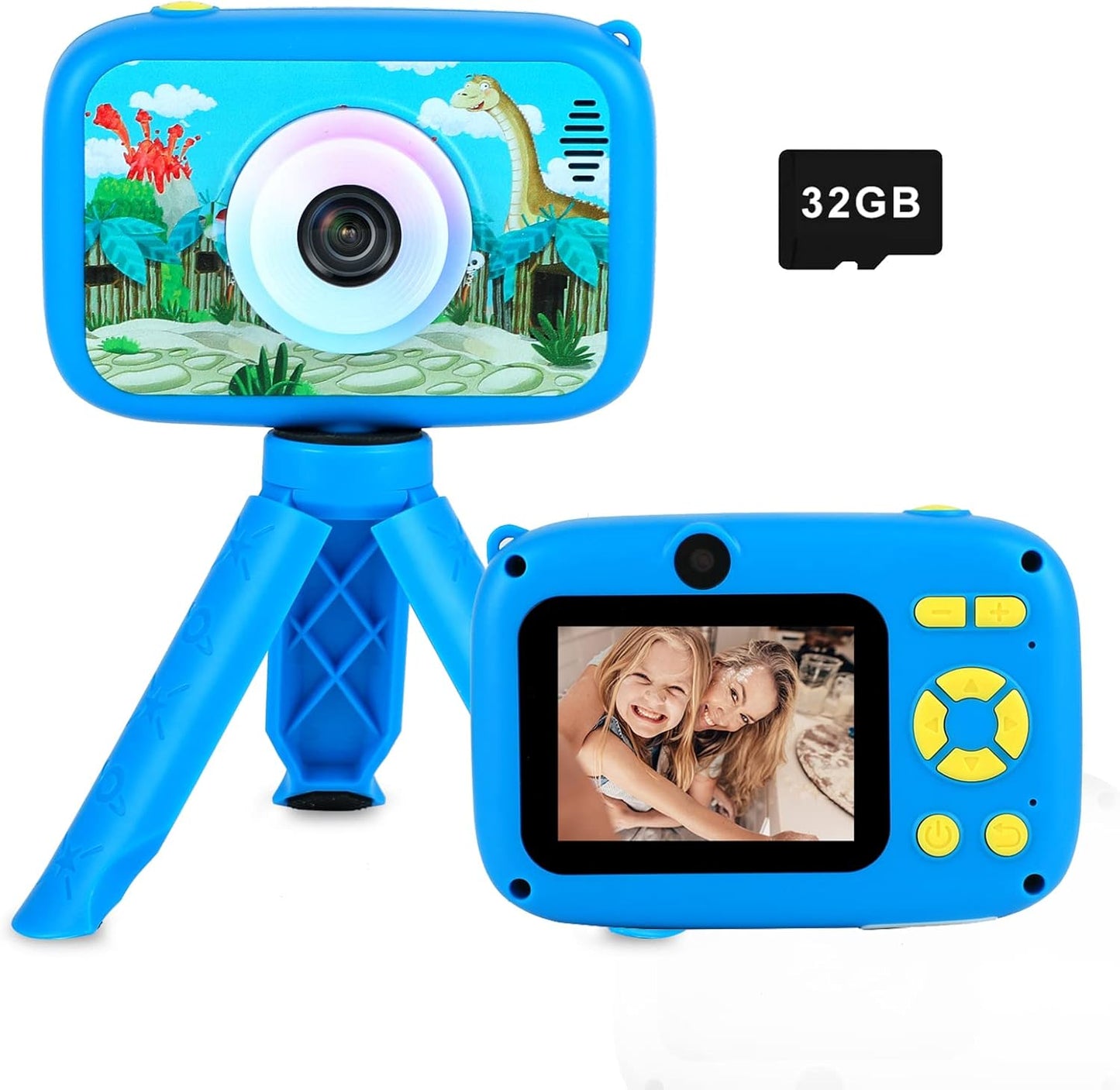 SUZIYO Camera for Kids with Tripod, Digital Video Camcorder 1080P 2.4 Inch HD,Best Birthday Christmas Electronic Toys Gifts for Childen Age 3 4 5 6 7 8 9 Years Old Boys with 32G SD Card, Blue