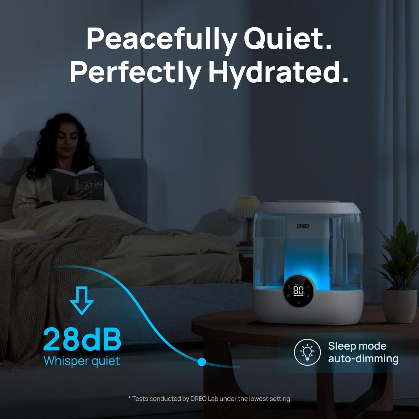 Dreo Smart Humidifiers for Bedroom, 6L Top Fill Supersized Cool Mist Humidifier for Large Room, 60 Hour Runtime, Quiet Ultrasonic Humidifiers for Plants, Baby, Indoor, Home, Night Light, White
