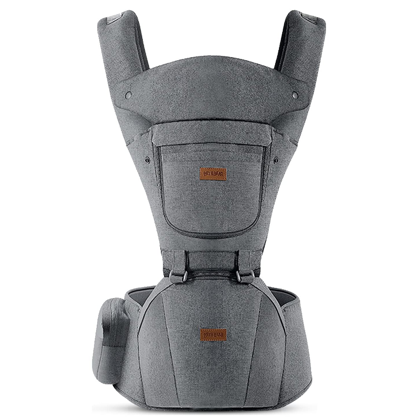 Baby Carrier with Hip Seat, Baby Carrier Newborn to Toddler, 6-in-1 Ways to Carry, All Seasons, Adjustable Baby Holder Carrier for Breastfeeding(Grey)