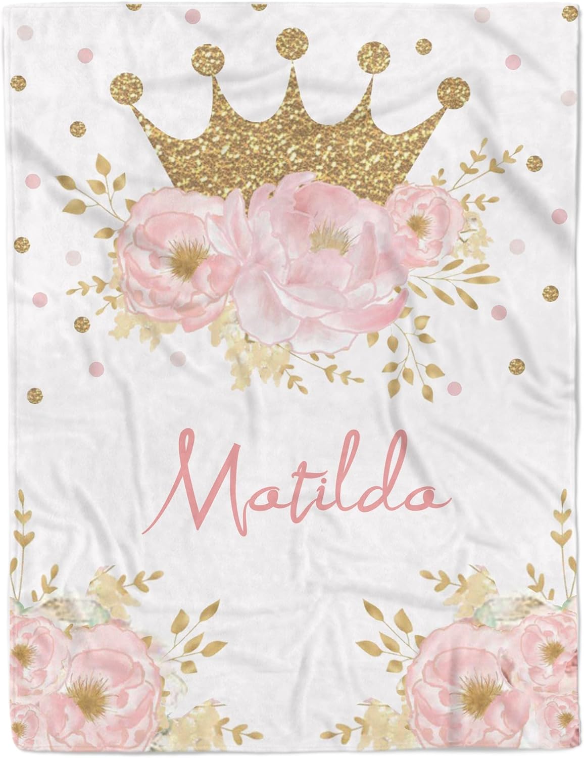 Personalized Crown Blanket for Baby Girl Custom Gifts for Baby Shower Birthday Christmas Customized Name Blanket for New Mom Newborn Gifts