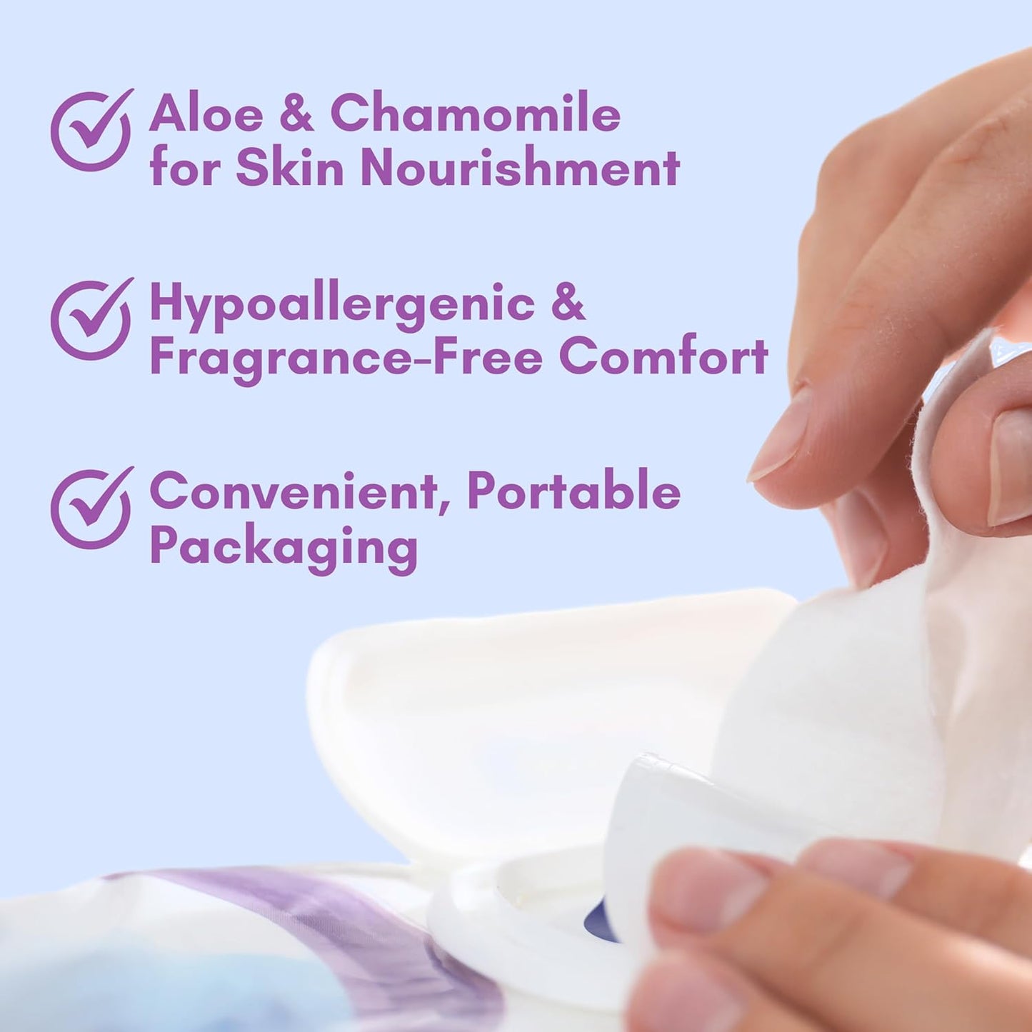 Nurture XL Antibacterial Body & Hand Wipes | Alcohol-Free Antiseptic Wet Sanitizer Towelettes for Germ Removal, Disinfecting Skin, Sanitizing Hands |Cleaning Cloths | Adults & Baby | Thick & Strong