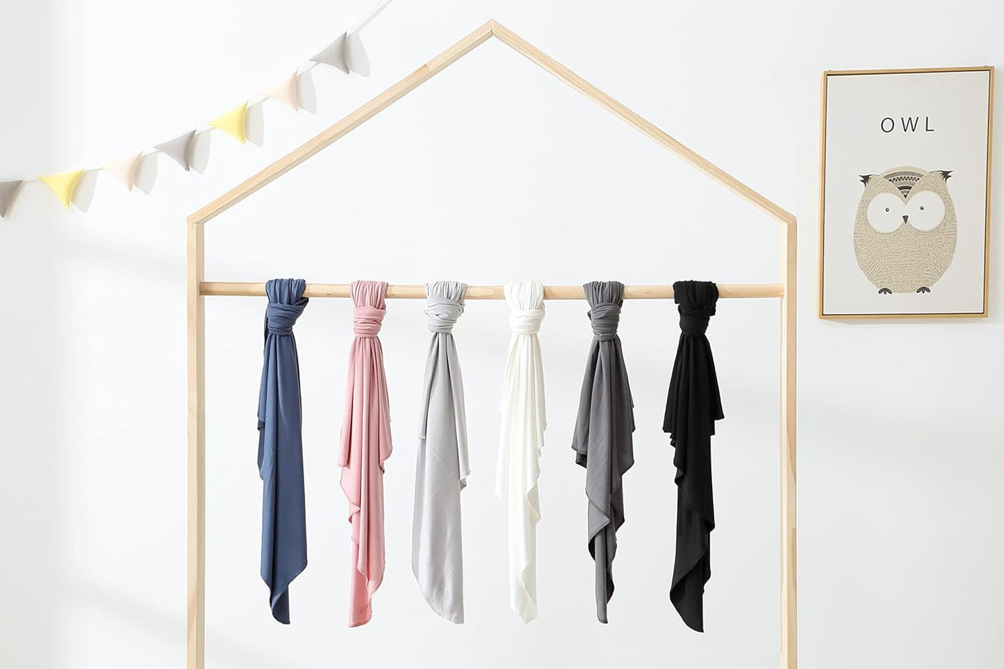 iEvolve Cotton Knitted Baby Swaddle Blanket with Hat Headband Set Newborn Swaddle Wrap Receiving Blankets for Baby Girl Boy 45" x 45"(OliverGreen)