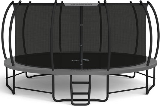 BCAN 8FT 10FT 12FT 14FT 15FT 16FT Recreational Trampoline with Enclosure for Kids Adults, ASTM Approved, Outdoor Trampolines with Ladder for Kids