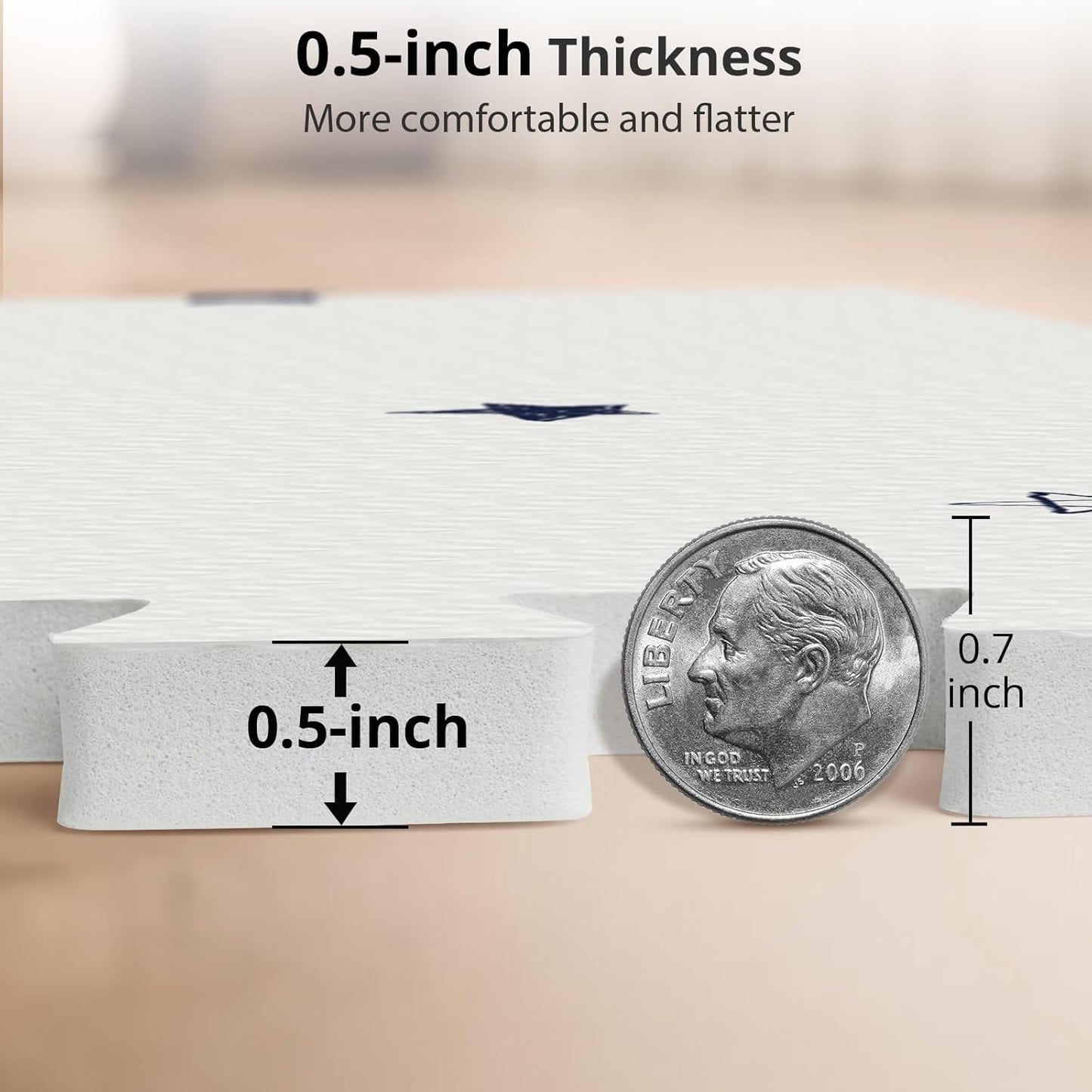 Baby Foam Play Mat, PIGLOG 72x48 Baby Crawling Mat, Floor Mats for Kids for Infants with Interlocking Floor Tiles, Toddler Playmats for Indoor and Outdoor, Easy to Clean Playroom Mats, Star